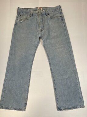 Levi's 501 Men 36x29 Fits 36x29 Original Straight Leg Light Wash Denim Blue Jean